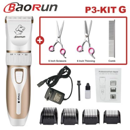 Baorun Professional Pet Dog Hair Trimmer Animal Grooming Clippers Cat Cutter Machine Shaver Electric Scissor Clipper 110-240V AC