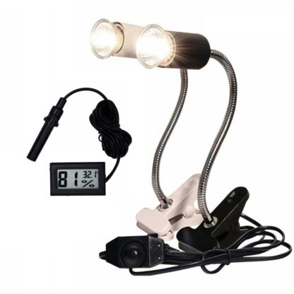 Reptile Lamp Set UVA+UVB 3.0 Lamp Clip-on Bulb Lamp Holder Thermometer Hygrometer Turtle Tortoises Basking Lamp Heat light Kit