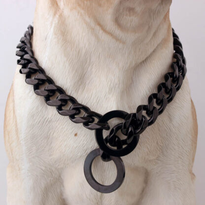 15mm Metal Dogs Training Choke Chain Collars for Large Dogs Pitbull Bulldog Strong Silver Gold Stainless Steel Slip Dog Collar