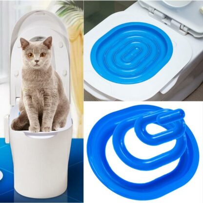 Best Plastic Cat Toilet Training Kit Litter Box Puppy Cat Litter Mat Cat Toilet Trainer Toilet Pet Cleaning Cat Training Produ