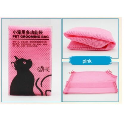 Pet Soft Cat Grooming Bag Adjustable Multifunctional Polyester Cat Washing Shower Mesh Bags Pet Nail Trimming Bags