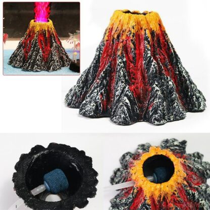 1pc Pecute Volcano Air Bubble Ornament Fish Tank Pump Volcano Fish Tank Accessories Aquarium Supplies Household Pet Supply