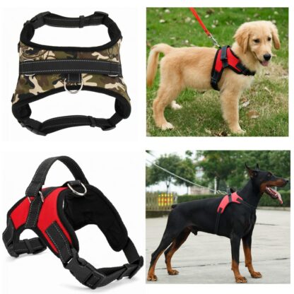 Nylon Heavy Duty Dog Pet Harness Collar Adjustable Padded Extra Big Large Medium Small Dog Harnesses vest Husky Dogs Supplies