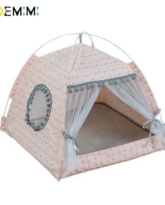 Breathable Pet Cat House Cave Beds Puppy Dog Sleeping Bag Cat Cushion Summer Bamboo mat Design For Cats Puppy Pet Bed