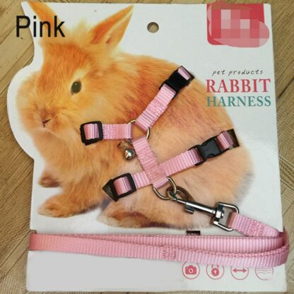 Pet Rabbit Soft Harness Leash Adjustable Bunny Traction Rope for Running Walking E2S