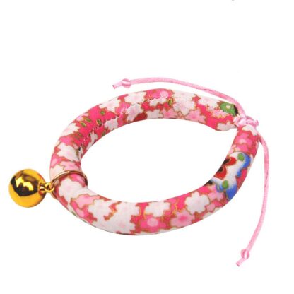 Japanese Style Cat Collar With Bell 8"~16" Adjustable Range Cotton Collar Kitten Puppies Cute Collar