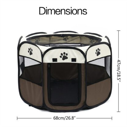 Portable Folding Pet Carrier Tent Dog House Playpen Multi-functionable Cage Dog Easy Operation Octagon Fence Breathable Cat Tent