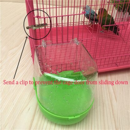 AHUAPET Bird Bath Bathtub Bath Box Bird Cleaning Tool Cage Accessories Parrot Bath Transparent Plastic Hanging Tub Shower E