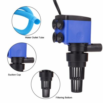 3-in-1 Multi-function Aquarium Filter Air Pump Aquarium Water Pump Fish Tank Circulating Water SpraySubmersible Purifier Filter