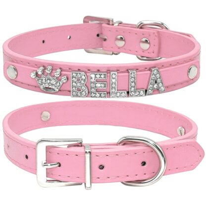 Personalized Cat Collar Rhinestone Puppy Small Dogs Collars Custom for Chihuahua Yorkshire Free Name Charms Cat Accessories