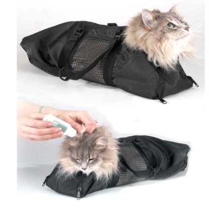 Adjustable Mesh Cat Grooming Bath Bag Cats Washing Bags For Pet Bathing Nail Trimming Injecting Anti Scratch Bite Restraint