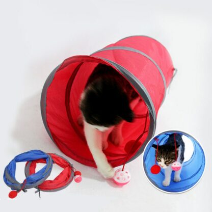 5 Colors Small Animals Tunnels and Tubes 25*50cm Rabbit Ferret Guinea Pig Cat Tunnel with Fun Bell Collapsible Small Pets Toys