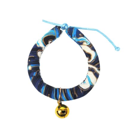 Japanese Style Cat Collar With Bell 8"~16" Adjustable Range Cotton Collar Kitten Puppies Cute Collar