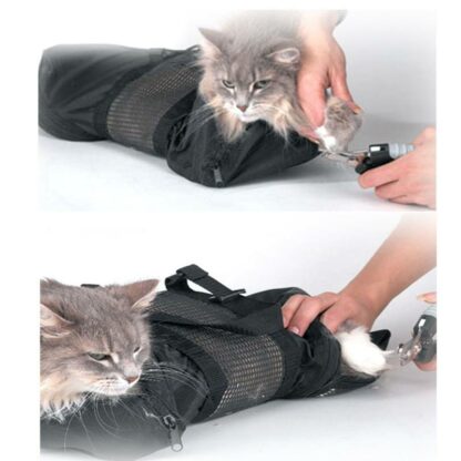 Adjustable Mesh Cat Grooming Bath Bag Cats Washing Bags For Pet Bathing Nail Trimming Injecting Anti Scratch Bite Restraint