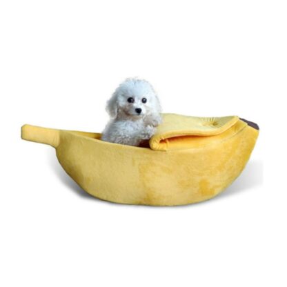 Banana Cat Bed House Cozy Cute Banana Puppy Cushion Kennel Warm Portable Pet Basket Supplies Mat Beds for Cats & Kittens