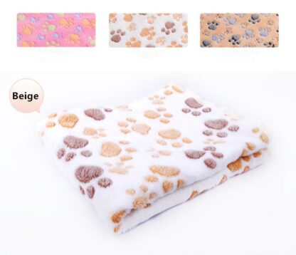 3 Colors 40x60cm 75x50cm Cute Floral Pet Sleep Warm Paw Print towel Dog Cat Puppy Fleece Soft Dog Blanket Pet Dog Beds Mat