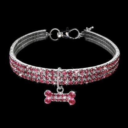 Exquisite Bling Crystal Dog Collar Diamond Puppy Pet Shiny Full Rhinestone Necklace Collar Collars For Pet Little Dogs Supplies