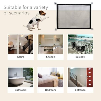 Pet Soft Magic Gate for Dogs Pet Fences Portable Folding Safe Guard Indoor and Outdoor Portable Folding Mesh Pet Gate For Cat