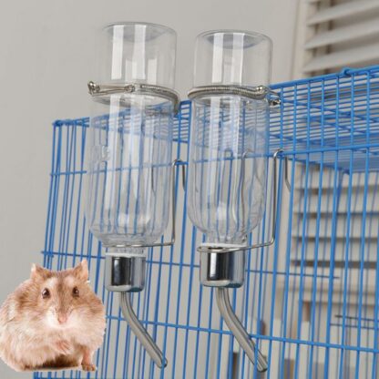 Pet Rodent Mice Jogging Hamster Gerbil Rat Toy Stainless Steel 180ML 350ML Drinking Straws Water Bottle Feeder Pet Rat Hamster