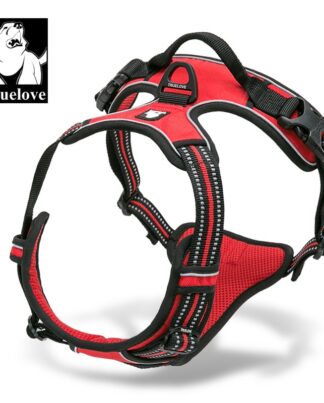 Truelove Front Range Reflective Nylon large pet Dog Harness All Weather Padded Adjustable Safety Vehicular leads for dogs pet