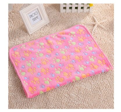 3 Colors 40x60cm 75x50cm Cute Floral Pet Sleep Warm Paw Print towel Dog Cat Puppy Fleece Soft Dog Blanket Pet Dog Beds Mat