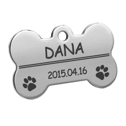 Personalized Dog Tags Engraved Cat Puppy Pet ID Name Collar Tag Pendant Pet Accessories Bone/Paw Glitter