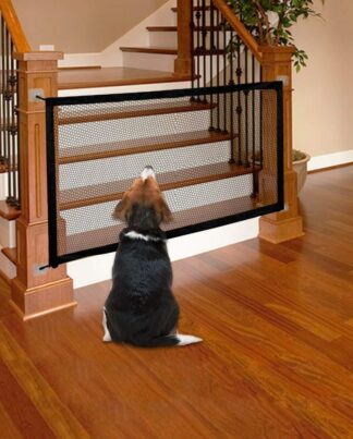 Pet Soft Magic Gate for Dogs Pet Fences Portable Folding Safe Guard Indoor and Outdoor Portable Folding Mesh Pet Gate For Cat