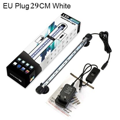 Waterproof LED Aquarium Lights Fish Tank Light Bar Blue/White 19/29/39/49CM Submersible Underwater Clip Lamp Aquatic Decor EU