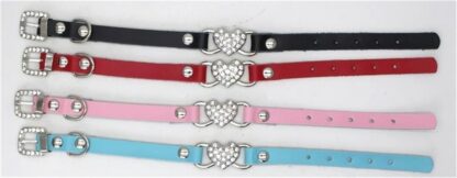 Heart Charm and Bell Cat Collar Safety Elastic Adjustable with Soft Velvet Material 5 colors pet Product small dog collar