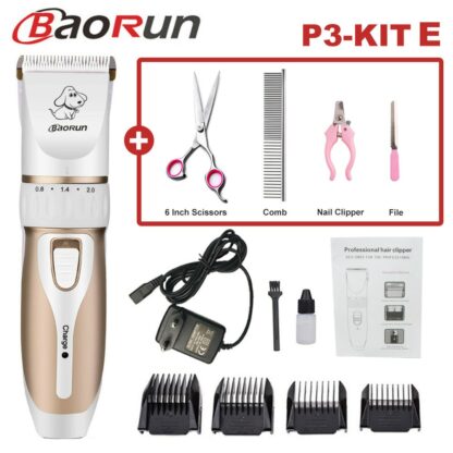 Baorun Professional Pet Dog Hair Trimmer Animal Grooming Clippers Cat Cutter Machine Shaver Electric Scissor Clipper 110-240V AC