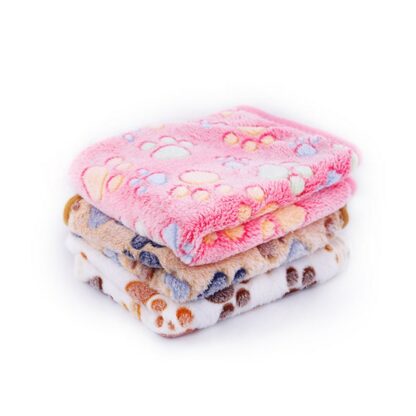 3 Colors 40x60cm 75x50cm Cute Floral Pet Sleep Warm Paw Print towel Dog Cat Puppy Fleece Soft Dog Blanket Pet Dog Beds Mat