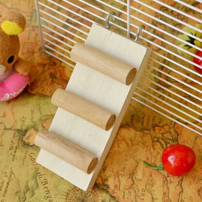 Mouse Parrot Bird Hamster Ladder Stand Playground Wooden Bridge Shelf Cage Toys