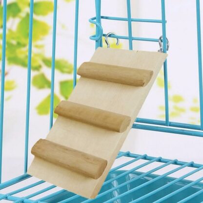 Mouse Parrot Bird Hamster Ladder Stand Playground Wooden Bridge Shelf Cage Toys